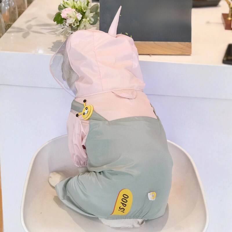 Pink Dog Raincoat Full Coverage - Unicorn