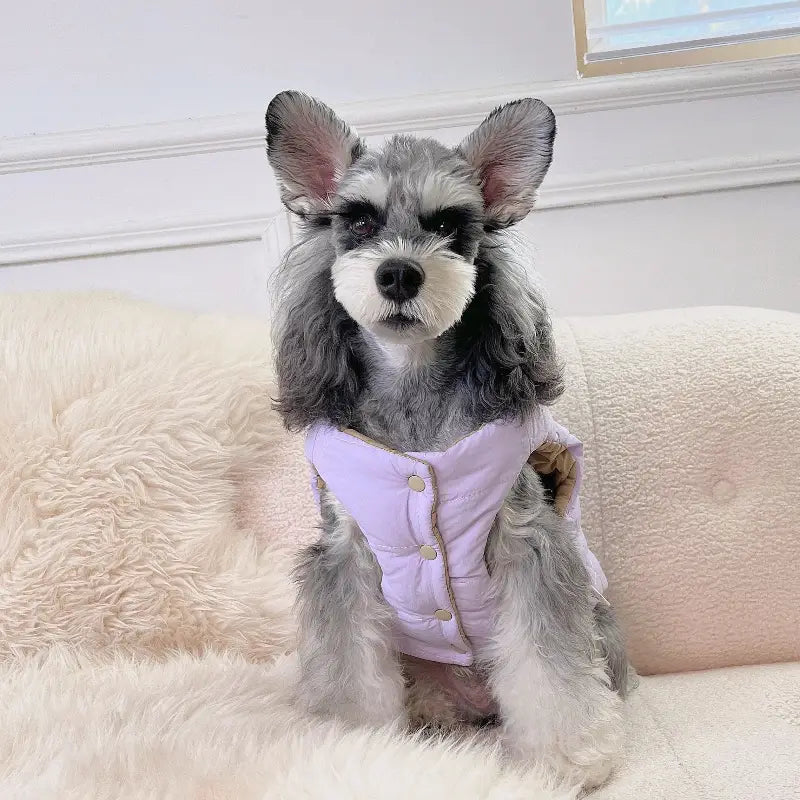 Reversible Dog Puffer Vest - Purple