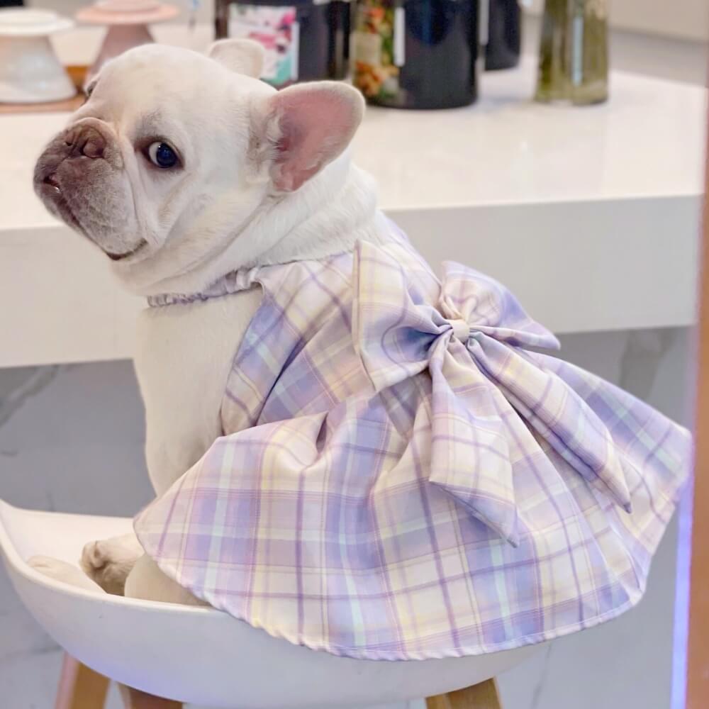 Purple JK Plaid Dog Dress