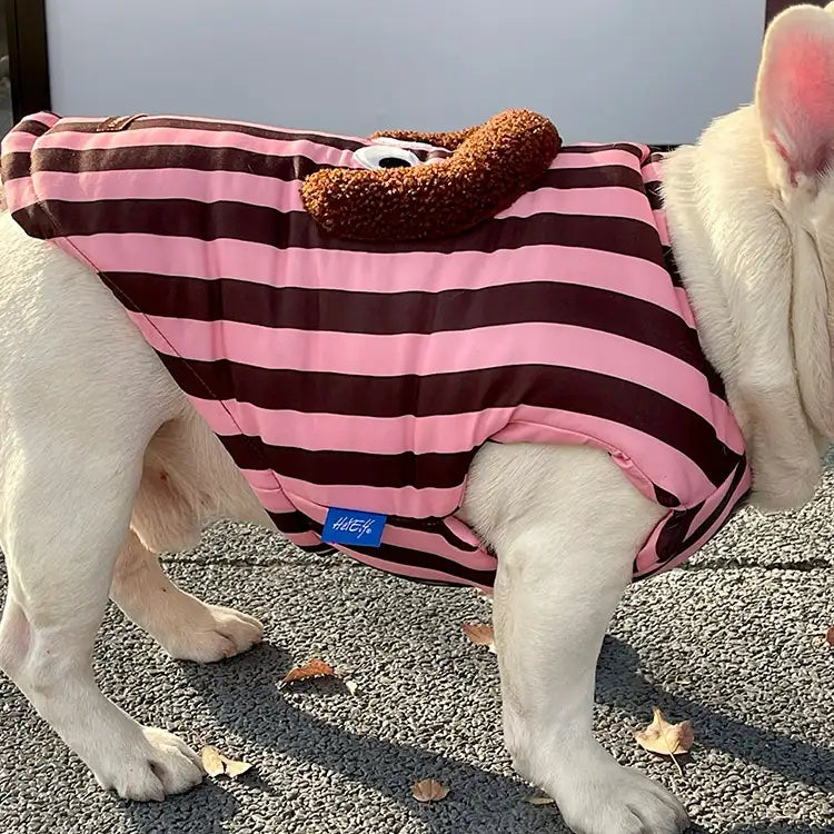 Strawberry Chocolate Stripe Dog Puffer