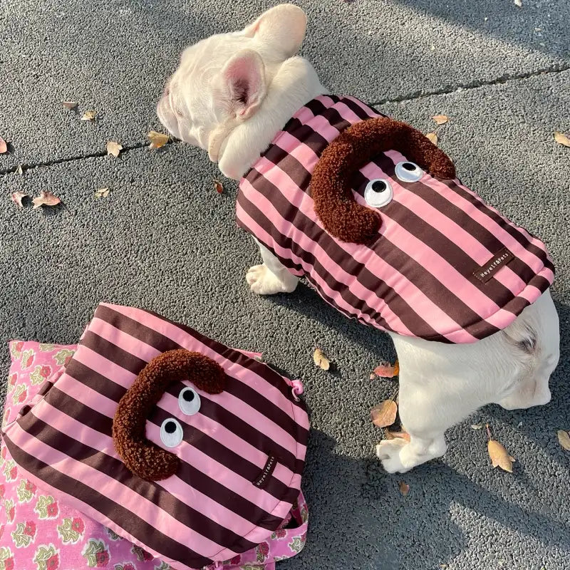 Strawberry Chocolate Stripe Dog Puffer