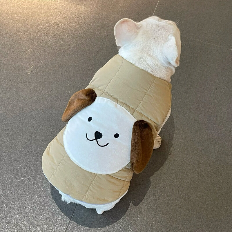 Reversible Dog Puffer Vest - Dog Face