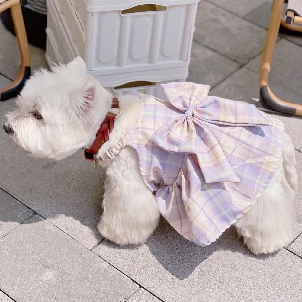 Purple JK Plaid Dog Dress