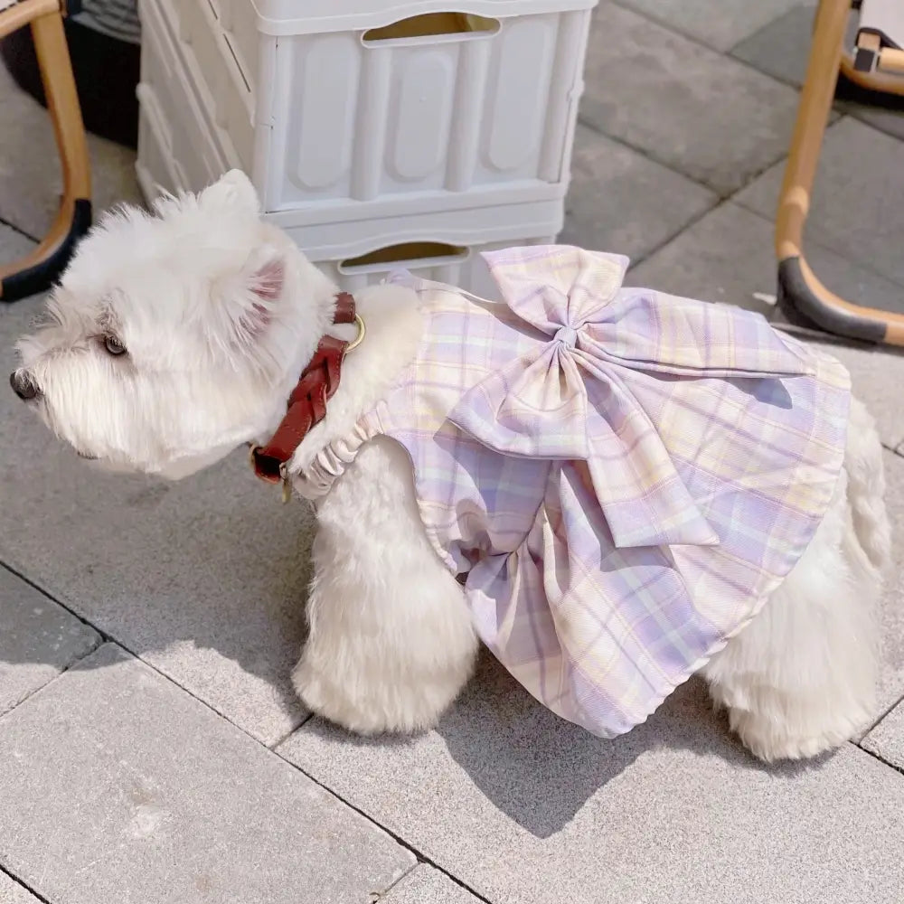 Purple JK Plaid Dog Dress