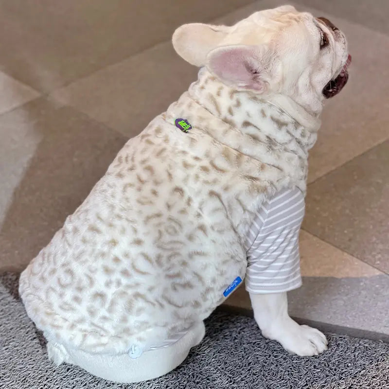 Luxe Plush Winter Vest - Snow Leopard