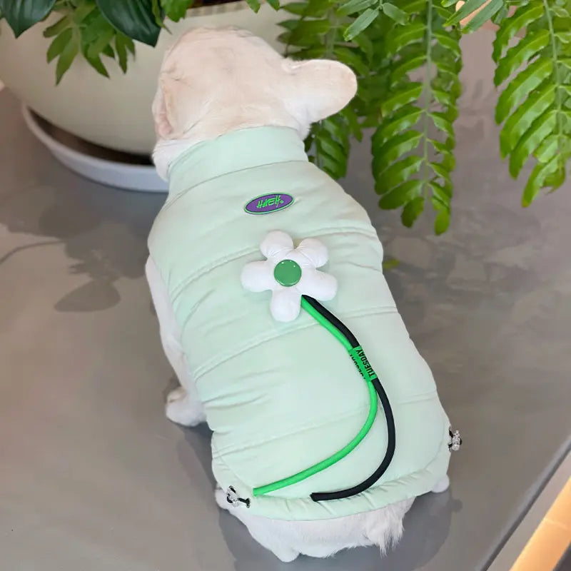 Mint Daisy Dog Puffer Vest