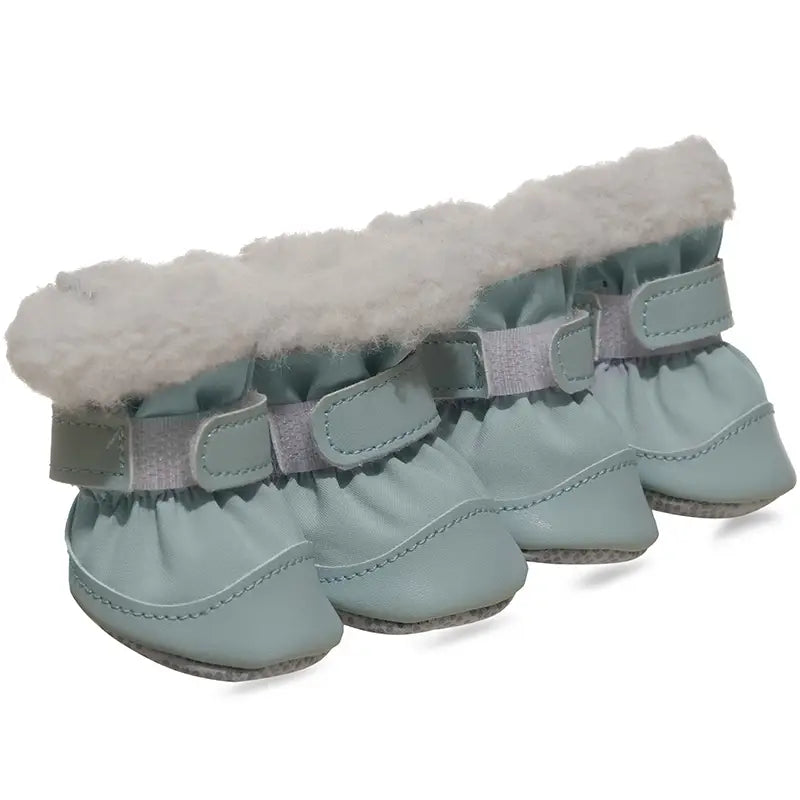 Warm Fleece Dog Boots for Winter